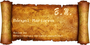 Bényei Marianna névjegykártya